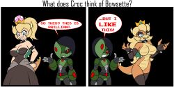 anthro bowsette chaoscroc dialogue english_text female mario_(series) meme nude oc princess_koopa robot smile text