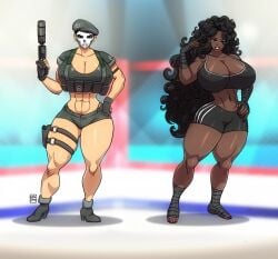 2girls big_ass big_breasts brazilian brazilian_female breasts brown-skinned_female brown_body brown_skin bust busty caveira_(rainbow_six) chest curvaceous curvy curvy_figure dark-skinned_female dark_skin digital_media_(artwork) female gabocaricaturas hips hourglass_figure huge_ass huge_breasts large_ass large_breasts legs light-skinned_female light_skin mature mature_female original_character rainbow_six rainbow_six_siege slim_waist taina_pereira thick thick_hips thick_legs thick_thighs thighs tom_clancy voluptuous waist wide_hips