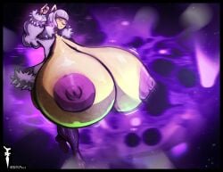 anthro big_breasts breast_expansion breasts clothing dnp101 expansion female generation_1_pokemon hi_res huge_breasts hyper hyper_breasts hypno_(pokemon) legwear nintendo nipples pokemon pokemon_(species) solo stockings yellow_body