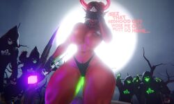 big_ass big_breasts breeding cum cum_inside dawkingz demon_girl desdemona_(fortnite) evil_smile fortnite gangbang gangrape goth group horns masked_male muscular_female muscular_thighs red_body strong_woman succubus thick_ass thick_thighs voluptuous white_hair