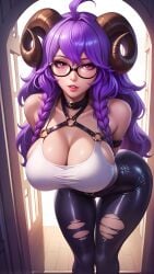 ai_generated ass ass bare_shoulders bent_over big_ass big_breasts big_butt breasts choker collarbone firm_breasts glasses hair_between_eyes hands_behind_back harness horns huge_breasts jeans kindred large_breasts league_of_legends legs_together lips lipstick looking_at_viewer nsfw o-ring pants portrait riot_games round_ass round_breasts round_butt seducing seduction seductive seductive_body seductive_eyes seductive_gaze seductive_look seductive_mouth seductive_pose seductive_smile sideboob simple_background sky4maleja spirit_blossom_series tank_top thick_thighs tight tight_clothes tight_clothing torn_clothes torn_pants upper_body