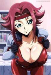 1female 1girls ai_generated aianimearthd big_breasts breasts code_geass female female_focus female_only hi_res highres kallen_stadtfeld light-skinned_female light_skin looking_at_viewer solo solo_female solo_focus very_high_resolution