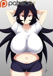 1girls belly big_breasts female filia_(skullgirls) hand_on_head skullgirls sportswear thick_thighs thighs tobyllitos