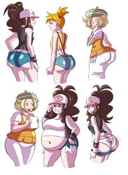 3girls ass_cleavage axel-rosered back bbw bianca_(pokemon) big_butt blonde_hair blue_eyes brown_hair butt butt_crack clothing fat fat_ass fat_fetish fat_girl fat_woman female female_only glasses green_eyes hat hilda_(pokemon) huge_butt human human_only kasumi_(pokemon) misty_(pokemon) multiple_girls orange_hair panties pokemon shorts white_background