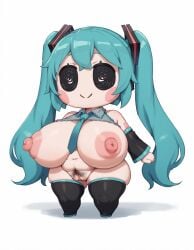 1girls ai_generated areolae ass belly big_ass big_breasts black_eyes blue_hair blush blush_stickers breasts cham22_(style) chibi chubby clitoris closed_mouth collared_shirt creamballz cropped_shirt cyan_hair detached_sleeves doll erect_nipples expressionless female full_body hatsune_miku huge_ass huge_breasts huge_nipples large_areolae large_ass large_breasts navel necktie nipples plump plushie plushophilia pubic_hair pussy shadow shortstack skindentation sleeveless sleeveless_shirt smiling smol solo solo_female solo_focus thick_thighs thighhighs twintails very_long_hair vocaloid white_background wide_hips