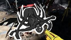 black_body bodypaint cave crawler exposing gun killing_floor killing_floor_2 naked petite rpg247a smiling solo_female spider spider_girl stuck