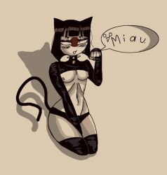 breasts cat_ears cat_tail chilaquileshub collar countryhumans countryhumans_girl dialogue female female_focus female_only hourglass_figure japan_(countryhumans) midriff navel nipples panties repost solo solo_female solo_focus speech_bubble text_bubble thick_thighs thighs