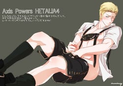 1boy abs axis_powers_hetalia cum germany_(hetalia) ludwig_weillschmidt male male_only marumari_(neo5910) masturbation muscle penis solo tagme undressing