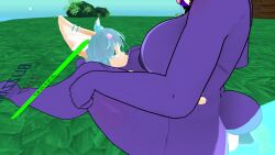 blue_hair bonfie breasts female_on_male furry_only purple_body vrchat