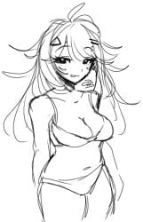 bigoldstinker breasts female oc original_character smile_at_viewer tongue_out underwear