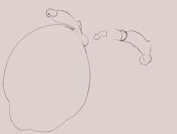 accidental_swallowing accidental_vore cock_vore curiosity duo genitals hi_res humanoid in_a_side_ball male male/male penile penis sillynyx vore