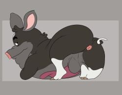 20th_century_fox animal_genitalia animal_penis anus ass ball_lift balls balls_on_feet berkshire_pig black_body black_fur bob-jiggles curled_tail disney domestic_pig erection eyebrows feral_only fur genitals grey_background half-closed_eyes hi_res hooves housebroken looking_at_viewer looking_back lying male male_only mammal max_(housebroken) multicolored_body narrowed_eyes on_front overweight overweight_male penis porcine_penis presenting presenting_hindquarters raised_tail rounded_ears simple_background smile smiling_at_viewer smirk smirking_at_viewer snout solo spread_legs spreading suid suine sus_(pig) tail tail_anus thick_eyebrows