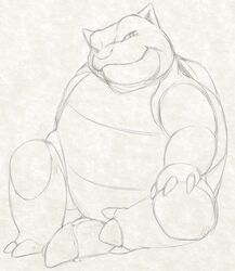 2015 animal_genitalia blastoise cum female feral looking_at_viewer monochrome nintendo open_mouth pencil_(artwork) pokemon pussy pussy_juice reptile scalie shell simple_background sketch smile solo traditional_media_(artwork) turtle video_games white_background yaroul