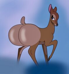 ass bambi_(film) big_ass big_butt blue_eyes brown_fur deer deer_ears deer_tail disney faline female female_only feral feral_only tagme tagme_(artist) tail