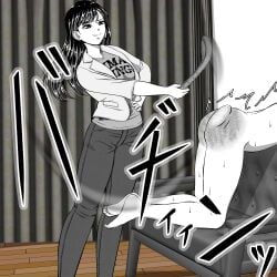 1boy 1girls bluelemon_(artist) female femdom male spanking spanking_ass spanking_butt