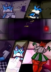 absurd_res canid canine canis domestic_cat domestic_dog duo felid feline felis female five_nights_at_maggie's hi_res humanoid husky maggie_(five_nights_at_maggie's) male mammal nordic_sled_dog pepefurry spitz