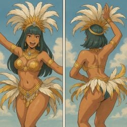 ai_generated alice_(zero_escape) bikini carnival carnival_(holiday) carnival_outfit dance dancer samba zero_escape