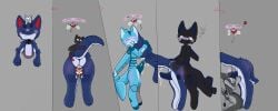 absurd_res aerocats anal anal_sex anthro blush butt_slap fellatio female group hi_res judie(yaco) machine male male/female male/male oral penetration penile robot robot_anthro sex shade(kiote) size_difference slap tail tail_grab through_wall tuna(tumi) volt(kiote) yaco_(artist)