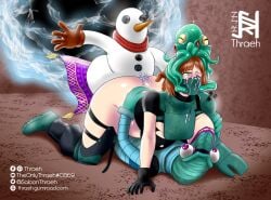 alien anal ass_slap big_breasts big_butt bionic_arm breast_milking breastmilk corporal_hart cum_in_mouth cum_on_eye cum_on_face cum_overflow defeated domination embarrassed face_fucking human_pet implied_oral interspecies magic_carpet on_all_fours oral sandwiched snowman tentacle tentacles_under_clothes thraeh timesplitters timesplitters:_future_perfect timesplitters_2 torn_clothes vaginal_penetration video_games