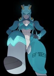 anthro greatdaze iron_crown looking_down_at_viewer paradox_pokemon pokemon pokemon_(species) serial_number stepped_on thick_thighs