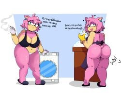 1girls absurd_res amy_rose anthro apron apron_only ass ass_focus big_breasts big_butt blue_body breasts canid couple_sex duo eulipotyphlan fanart female green_eyes hair heart_symbol hearts_around_head hedgehog hi_res hybrid laranxart leaning leaning_on_table looking_at_another looking_at_viewer looking_back looking_pleasured male male/female mammal mature_female mature_male milf muscular mythological_canine mythological_creature mythology pink_body pink_fur pink_hair pink_skin purple_background rodent round_ass round_butt sega self_upload short_hair smile sonic_(series) sonic_the_hedgehog_(series) washing washing_dishes washing_machine
