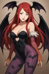1girls 2:3 ai_assisted ai_generated big_breasts breasts cosplay darkstalkers female female_only head_wings kushina_uzumaki long_hair morrigan_aensland morrigan_aensland_(cosplay) naruto naruto_(series) naruto_shippuden red_hair wings