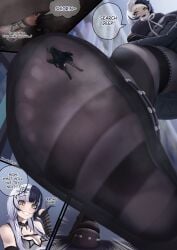 2girls black_and_white_hair black_hair black_hair_female black_nails boot clothed crush extreme_size_difference feet female female_only foot_crush fully fully_clothed_female giantess giantess_crush grabbing hololive hololive_english hololive_english_-advent- kentaryu light-skinned_female light_skin long_hair macro macro_female macrophilia micro micro_female multicolored_hair nerissa_ravencroft shiori_novella short_hair size_difference smelly smelly_boot socks steam stink_fumes stinky stuck tiny tiny_female trapped_in_shoe virtual_youtuber yellow_eyes