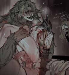 2monsters 3boys anal anal_insertion anal_sex avian_humanoid being_watched big_penis blood blush crow_mauler dominant dominant_male domination duo_focus english_text enki_ankarian fear_and_hunger fucked_from_behind fucked_into_submission fucked_senseless fucked_silly fur gay gay_anal gay_domination gay_male gay_sex huge_cock large_penis lord_of_the_flies_(fear_and_hunger) male male_only maledom malesub monster_boy monster_cock monsterfucker monsterfucking muscular muscular_male necrocto penis penis_in_ass scratch_marks scratches scratching size_difference smile submissive submissive_male teratophilia thick_penis uncensored voyeur voyeurism watching_sex yaoi