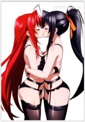 2girls ai_generated akeno_himejima female high_school_dxd lesbian_couple lesbian_domination lesbian_focus lesbian_kiss lesbian_sex rias_gremory yuri