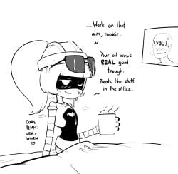 bed coffee_mug cum_on_face detective_drone mercurialmorose murder_drones robot robot_girl