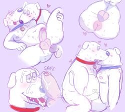 2025 anal anal_sex anthro anthro_on_anthro anthro_penetrated anthro_penetrating anthro_penetrating_anthro anus balls belly bite black_nose blue_collar blush bodily_fluids brian_griffin canid canine canis closed_eyes collar collar_only cum cum_on_face cum_on_penis domestic_dog duo english_description erection family_guy fangs foreskin french_kissing fur genital_fluids genitals half-closed_eyes heart_symbol hi_res holding_leg humanoid_genitalia humanoid_penis kissing kissing_while_penetrating male male/male male_penetrated male_penetrating male_penetrating_male mammal narrowed_eyes nibblenippler nude open_mouth overweight overweight_anthro overweight_male partially_retracted_foreskin penetration penile penile_penetration penis pink_background red_collar retracted_foreskin robot_brian selfcest sex sharp_teeth side_view simple_background square_crossover teeth tongue tongue_out uncircumcised white_body white_fur