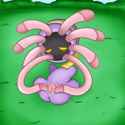 2015 anus blush female female_only feral lileep masamaki nintendo pokémon_(species) pokemon presenting pussy pussy_juice simple_background solo spread_legs spread_pussy spreading