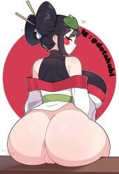 , ass big_ass big_breasts big_hips black_hair brawl_stars breasts japanese kaze_(brawl_stars) pussy you_didnt_make_this