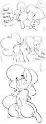 2015 anus ass breasts crotchboob_paizuri crotchboobs cutie_mark dialogue duo english_text equine female friendship_is_magic hair horse huge_breasts huge_crotchboobs long_hair male mammal monochrome my_little_pony non-anthro penis pinkie_pie pony pussy rear_view sanders solo_focus straight text