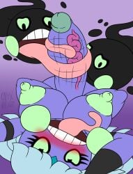 1female 1futa 1girls anime background balls big_balls big_breasts big_nipples big_penis big_thighs blush breasts color colored cosplay croagunk eruka_frog eyelashes eyes_rolling_back female frog frog_girl frog_tongue futa_focus futa_only futanari gradient_background green_eyes green_hair hair hands-free hands_behind_head hyper hyper_balls hyper_breasts hyper_genitalia hyper_penis imminent_orgasm intersex laying_down laying_on_bed long_tongue motion_lines naked nintendo nipples nude onyx_twilight open_mouth penis pleasure_face pleasured pokemon pokemon_(species) purple_body purple_skin riven_twilight_(onyx_twilight) riven_twlilght_(onyx_twilight) soul_eater stroking_penis tadpole teeth thighs tongue tongue_out tongue_out_blowjob tonguejob