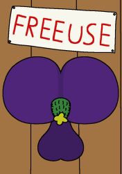 anthro ass balls big_butt cucumber digital_media_(artwork) food free_use fruit genitals jumpo male male_only plant public_use purple_body solo through_wall tweakydumbdog veggiefolk