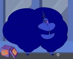 absol ass_expansion bbw big_ass big_breasts blueberry_inflation breasts bubble_butt cleavage female fur_turning_blue furry huge_ass huge_breasts hyper_ass inflation mad_n_evil morgan_(anascarfan2) overweight pokemon pokemon_(species) self_upload thick_thighs tracksuit wide_hips ych ych_result