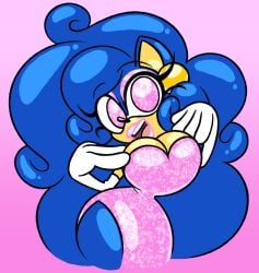 big_breasts bimbo blue_hair frost-lock pink_eyes rule_63 sonic_(series) sonic_the_hedgehog thick_thighs