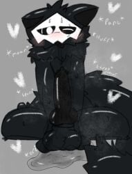 animal_genitalia animal_penis anthro big_penis blush bodily_fluids breath canid canine canine_genitalia canine_penis changed_(video_game) cum cum_in_eye cum_on_face excessive_genital_fluids fchanged genital_fluids genitals glistening glistening_body goo_creature heart_symbol hi_res knot male male_focus male_only mammal panting penis puro_(changed) shotaro080809 solo tongue tongue_out