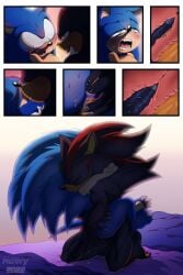 2022 2:3 anal anal_fingering anthro artist_name bed bed_covers bedding bedroom biped black_body black_fur black_nose blue_body blue_fur blush blush_lines chest_tuft closed_eyes comic countershade_fur countershading cuntboy digital_drawing_(artwork) digital_media_(artwork) duo erection eulipotyphlan finger_fuck fingering fur furniture genitals green_eyes hedgehog hi_res hug hugging_another hugging_partner humanoid_hands inside internal internal_vaginal intersex looking_at_another looking_pleasured lying male male/male mammal moan morning morning_sex multicolored_body multicolored_fur muscular muscular_anthro muscular_male nowykowski7 nude nude_anthro nude_male on_back on_bed open_mouth open_smile penetration penile penile_penetration penis pussy quills_(anatomy) red_body red_eyes red_fur relationship romantic sega sex shaded shadow_the_hedgehog smile sonic_(series) sonic_the_hedgehog sonic_the_hedgehog_(series) tan_arms tan_body tan_countershading tan_fur tan_inner_ear text tuft vaginal_penetration