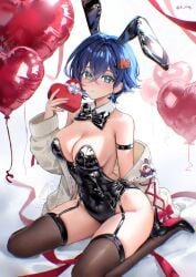 1girls belle_(zenless_zone_zero) breasts bunny_ears bunnysuit cleavage female female_focus female_only k_rity_(twitter) large_breasts light-skinned_female light_skin looking_at_viewer rity solo thighhighs thighs valentine's_day zenless_zone_zero