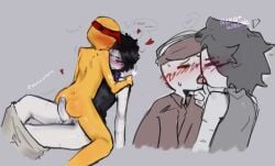 2boys blush elliot_(forsaken) forsaken_(roblox) gay grey_body kissing neko_weenie roblox roblox_game robloxian self_upload tagme twitching twitter_username two_time_(forsaken) uncensored watermark