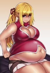 bbw belly_overhang big_belly big_female blonde_hair blush blush chubby chubby_female embarrassed fat fat_ass fat_female fat_fetish fat_girl fat_woman fatty huniepop kipteitei large_female obese obese_female overweight overweight_female pig plump pork_chop thick_thighs tiffany_maye tight_clothes tight_clothing tight_fit tubby weight_gain