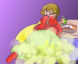 5-volt fart farting farts green_pants kirbyoblue1 laying_on_side milf warioware warioware_gold