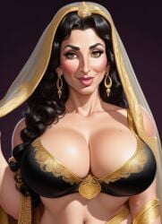 ai ai_generated belly_dancer belly_dancer_outfit big_breasts big_nose middle_eastern middle_eastern_female