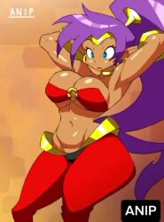 1girls animated animated_background armpits arms_behind_head big_breasts bouncing_breasts breasts dancing female female_only hip_sway huge_breasts large_breasts longer_than_10_seconds no_sound seductive shantae shantae_(character) shorter_than_30_seconds smooth_skin solo solo_female suggestive tagme thick_thighs video wayforward wide_hips