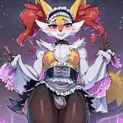 ai_generated braixen crossdressing femboy furry game_freak male_only nintendo pokemon pokemon_(species)