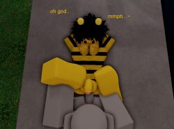 2boys 3d bee femboy femboysub gay gay_sex lamentlife_(oc) male_on_femboy outdoors public roblox roblox_avatar roblox_studio robloxian text