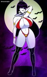 1girls 2025 artist_name ass ass_bigger_than_head atomickingboo bat bats big_ass big_breasts big_tiddy_goth_gf bikini bikini_only breasts breasts_bigger_than_head collar collared_bikini crossover earrings english english_text female female_focus female_only full_moon goth goth_girl hand_behind_back heel_boots heels high_heels huge_ass huge_breasts lindel_dollice_quilten moon moonlight mostly_nude mostly_nude_female nude nude_female original original_character skull_earrings sling_bikini solo solo_female solo_focus text thick_thighs thighs vampirella vampirella_(cosplay) vampirella_(series) white-skinned_female white_skin