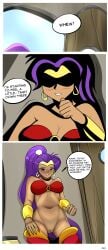 bottomless comic dark-skinned_female horny_female lewderjacks_(artist) pussy_juice pussy_juice_drip shantae shantae:_half-genie_hero shantae_(character)